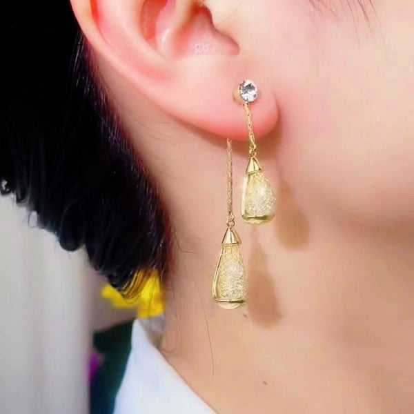 14K Gold-plated Crystal Jacket Earrings