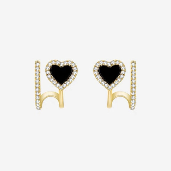 14K Gold-Plated Cherish Heart Studs