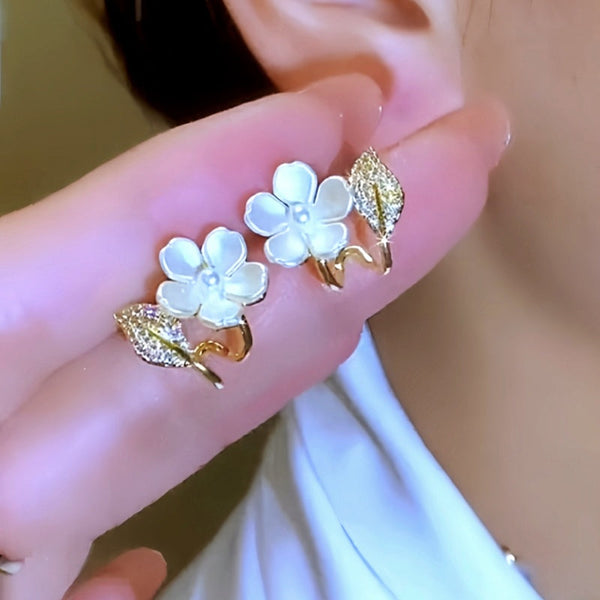 14K Gold-Plated Elegant Flower Studs