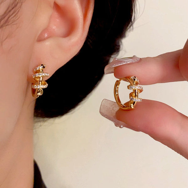 14K Gold-Plated Elegant Snake Design Hoop Earrings