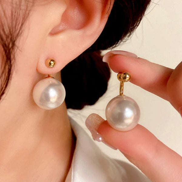 14K Gold-Plated Elegant Two Wear Pearl Earrings