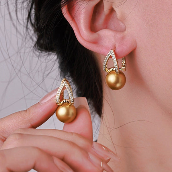 14K Gold-Plated Pearl Earrings