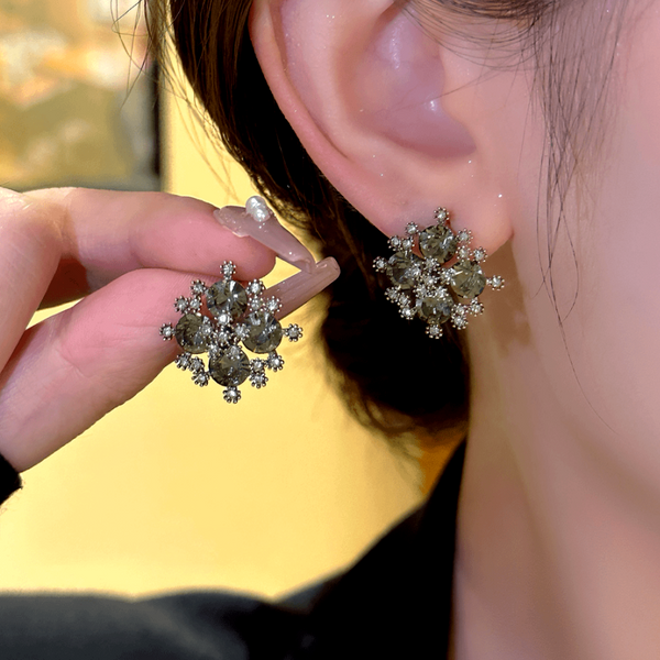 14K Gold-Plated Zircon SnowFlake Studs