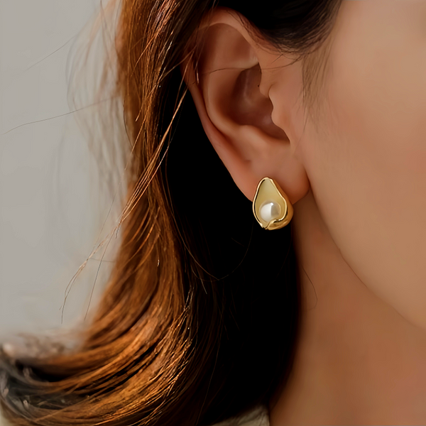 18K Gold-Plated Pearl Stud Earrings