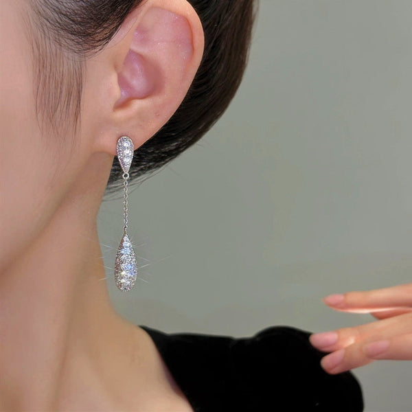 Silver Post Zircon Earrings