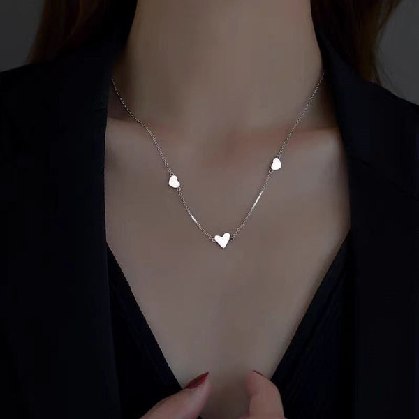 Sterling Silver Elegant Heart-Design Necklaces