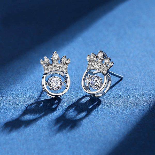 Sterling Silver Luxury Crown Studs