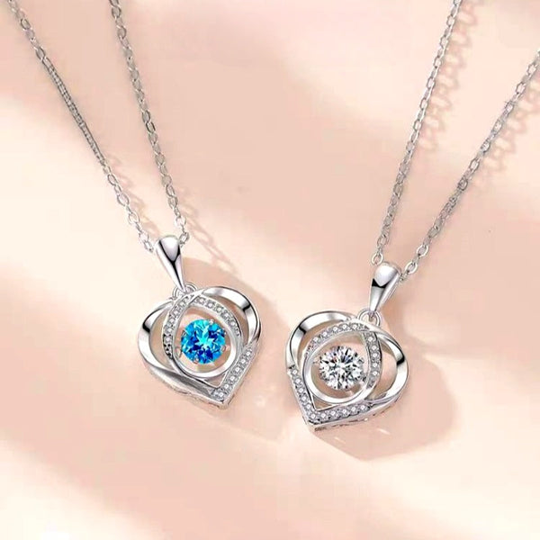 Sterling Silver Luxury Dynamic Heart Necklace