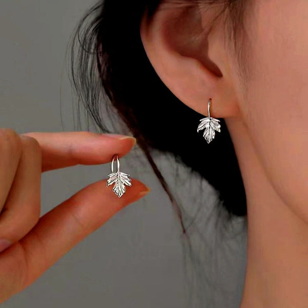 Sterling Silver Maple Leaf Earrings