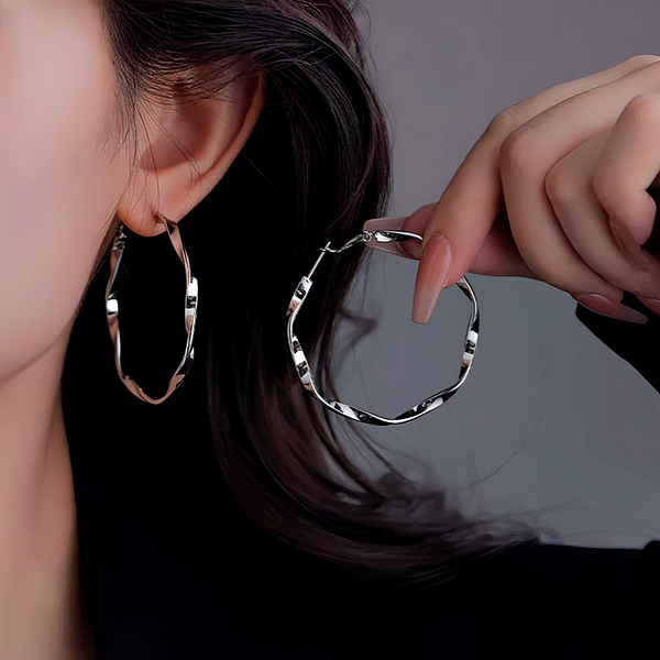 14K Gold-Plated Mobius Hoop Earrings