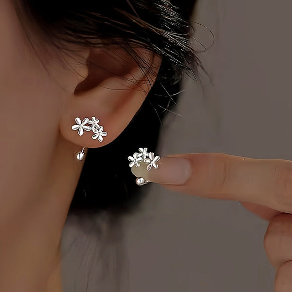 Sterling Silver Screw Flower Earrings