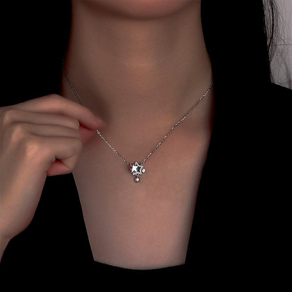 Sterling Silver Stone Star Necklace