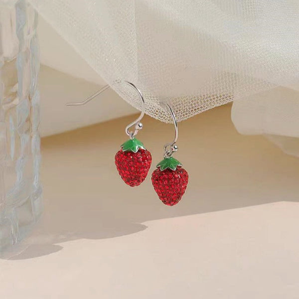 Sterling Silver Strawberry Earrings