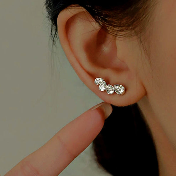 Sterling Silver Water Drop Stud Earrings